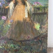 “La proposition”, huile sur toile signée