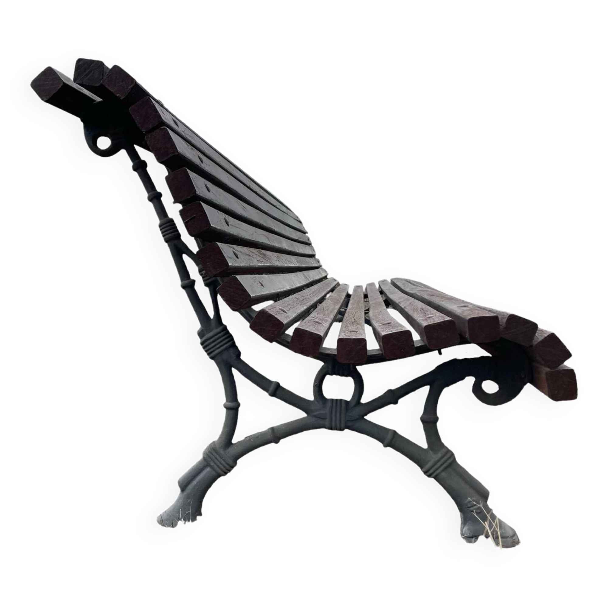 Barcelona city bench in cast iron and wood