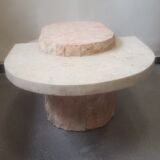 Oval stone coffee table Mactan marble slab by Magnussen Ponte