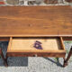 Writing table or wooden desk, Louis XIII style, turned legs, vintage