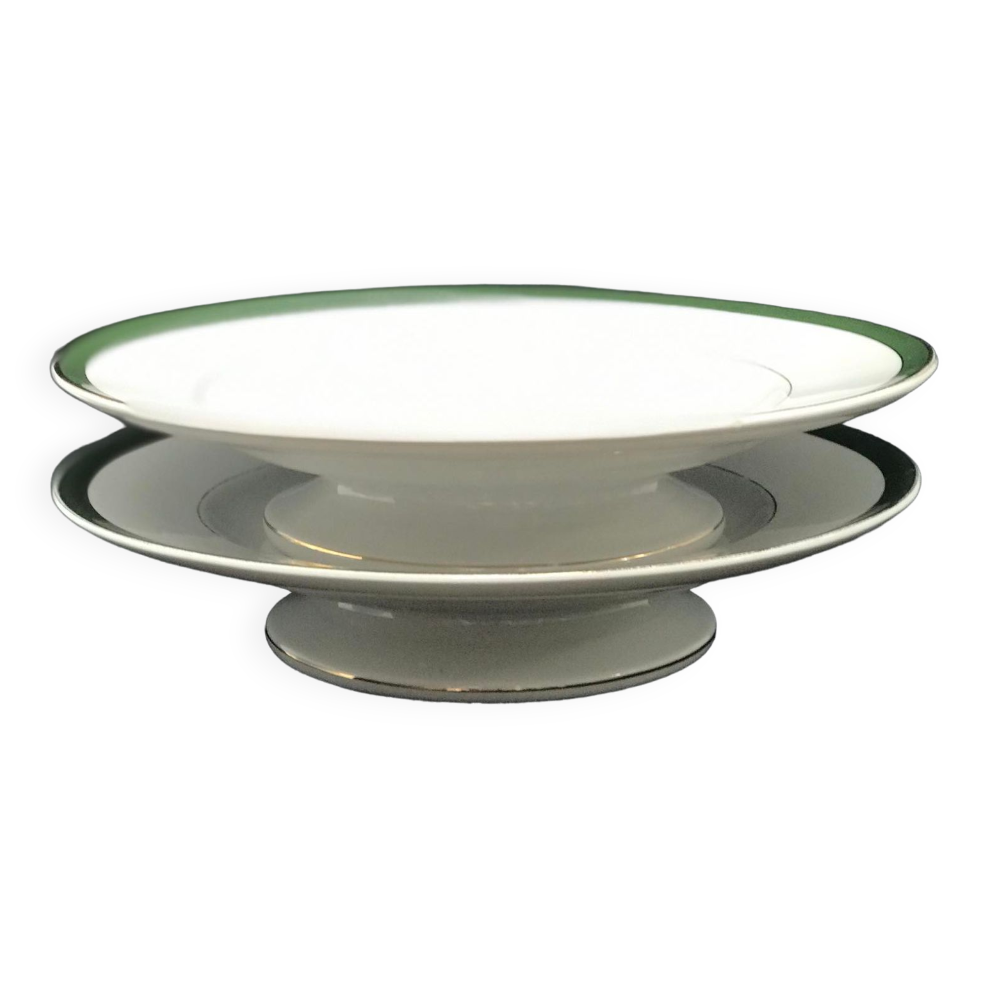 Plates on pedestal nineteenth century Villeroy and Boch