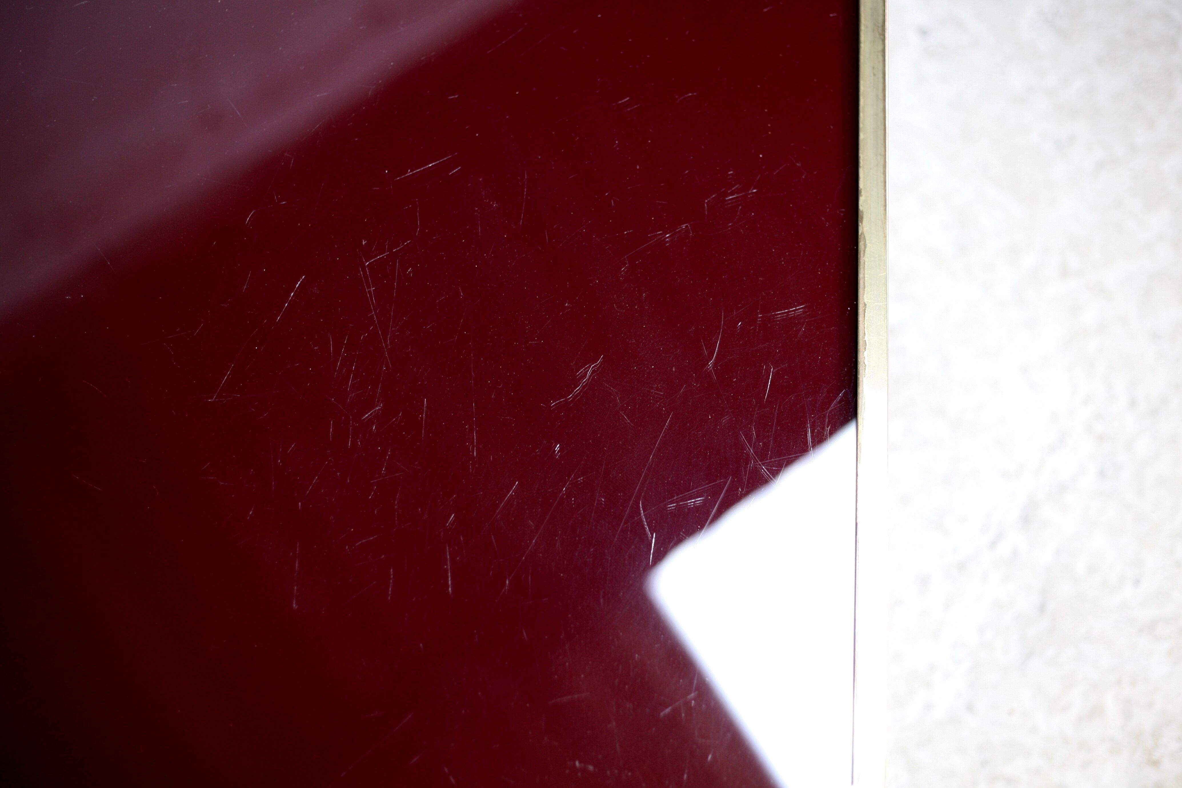 Coffee table Eric Maville glass brass plexiglass wood France, 70s. Small scratches. small