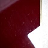 Coffee table Eric Maville glass brass plexiglass wood France, 70s. Small scratches. small