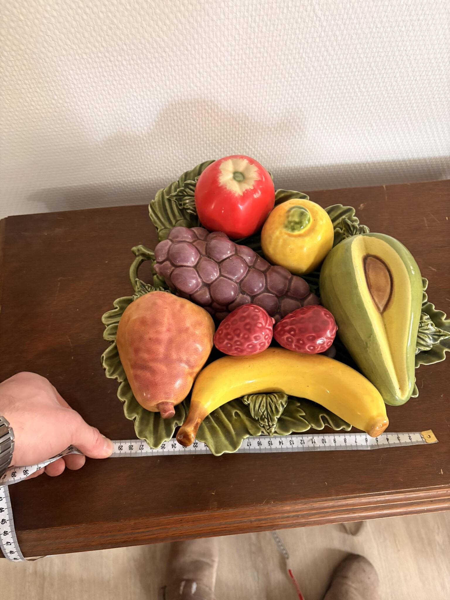 Old Basket Plate Fruit Bowl ceramic Barbotine