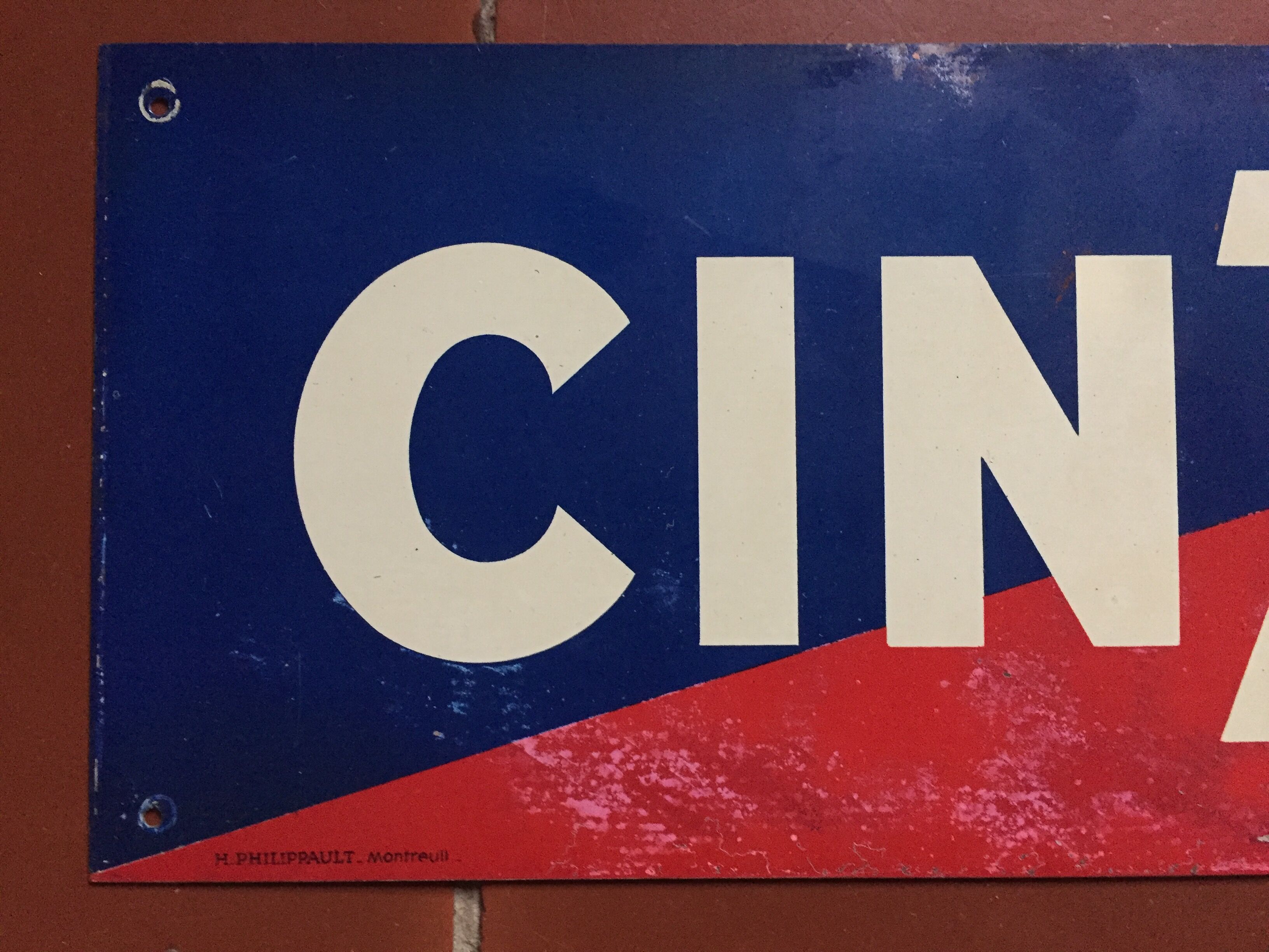 Plaque en tôle Cinzano années 50