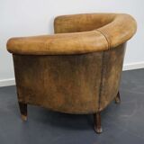 Vintage club chair in cognac-coloured leather Netherlands