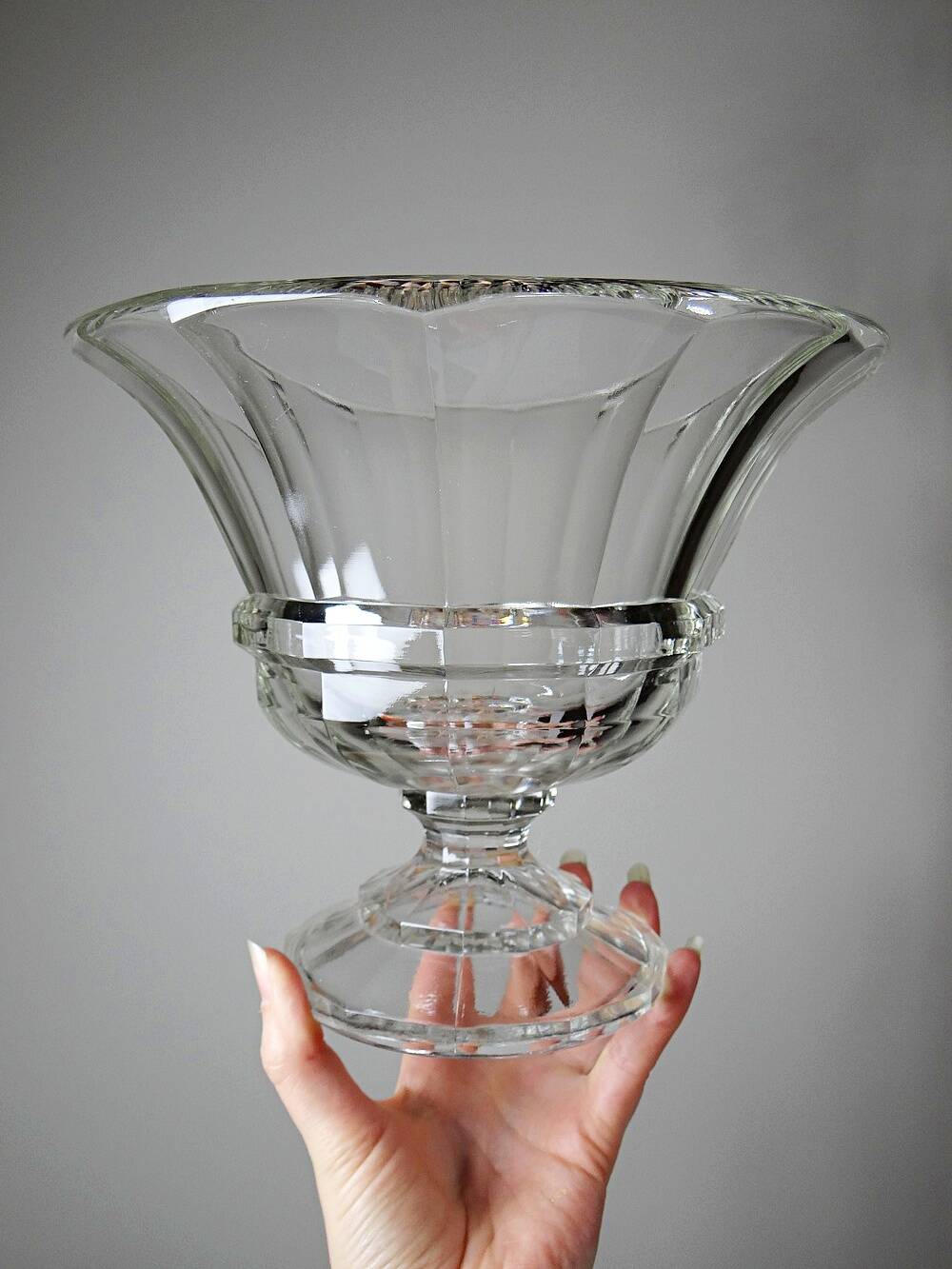 Coupe Médicis en verre cristalin, cristal de Bohême Artunion vintage
