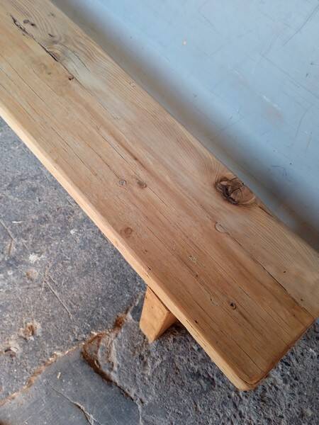 Bench 180 cm old solid wood with patina