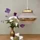 Vintage art deco globe pendant light in white and gold frosted glass