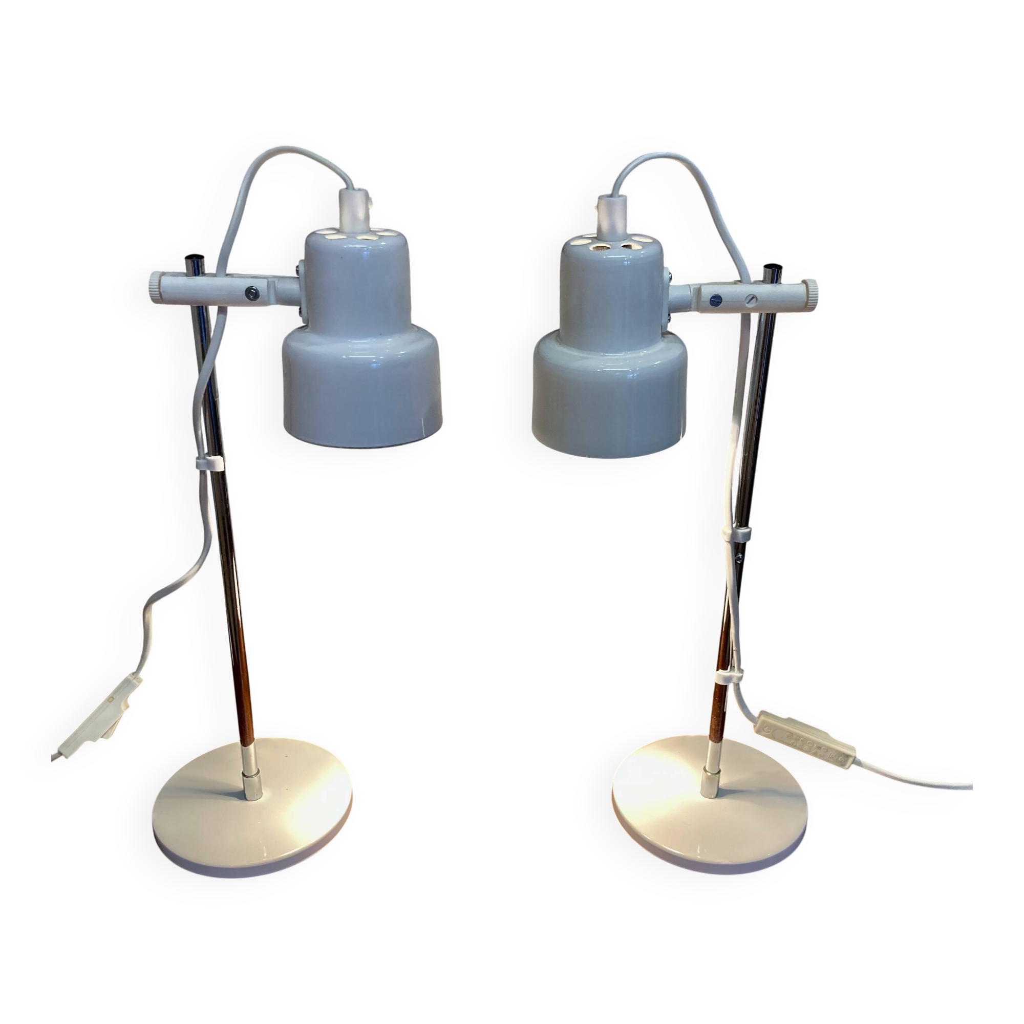 Pair of modular metal lamps Scandinavian design.