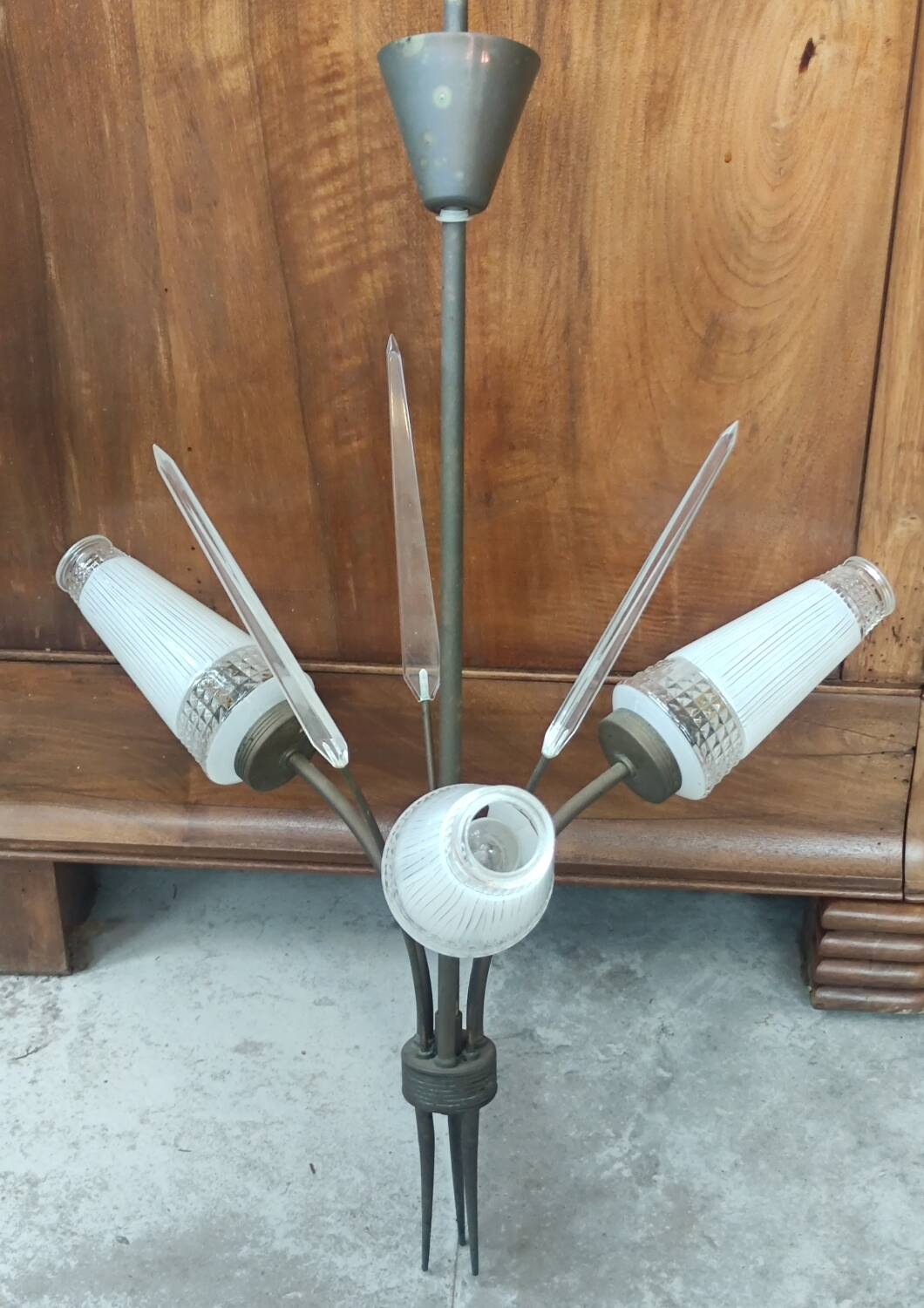 Vintage Chandelier Pendant 1950s