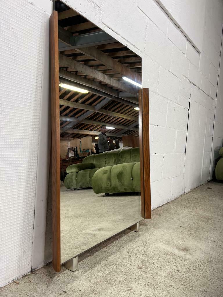 vintage mirror with wood accent