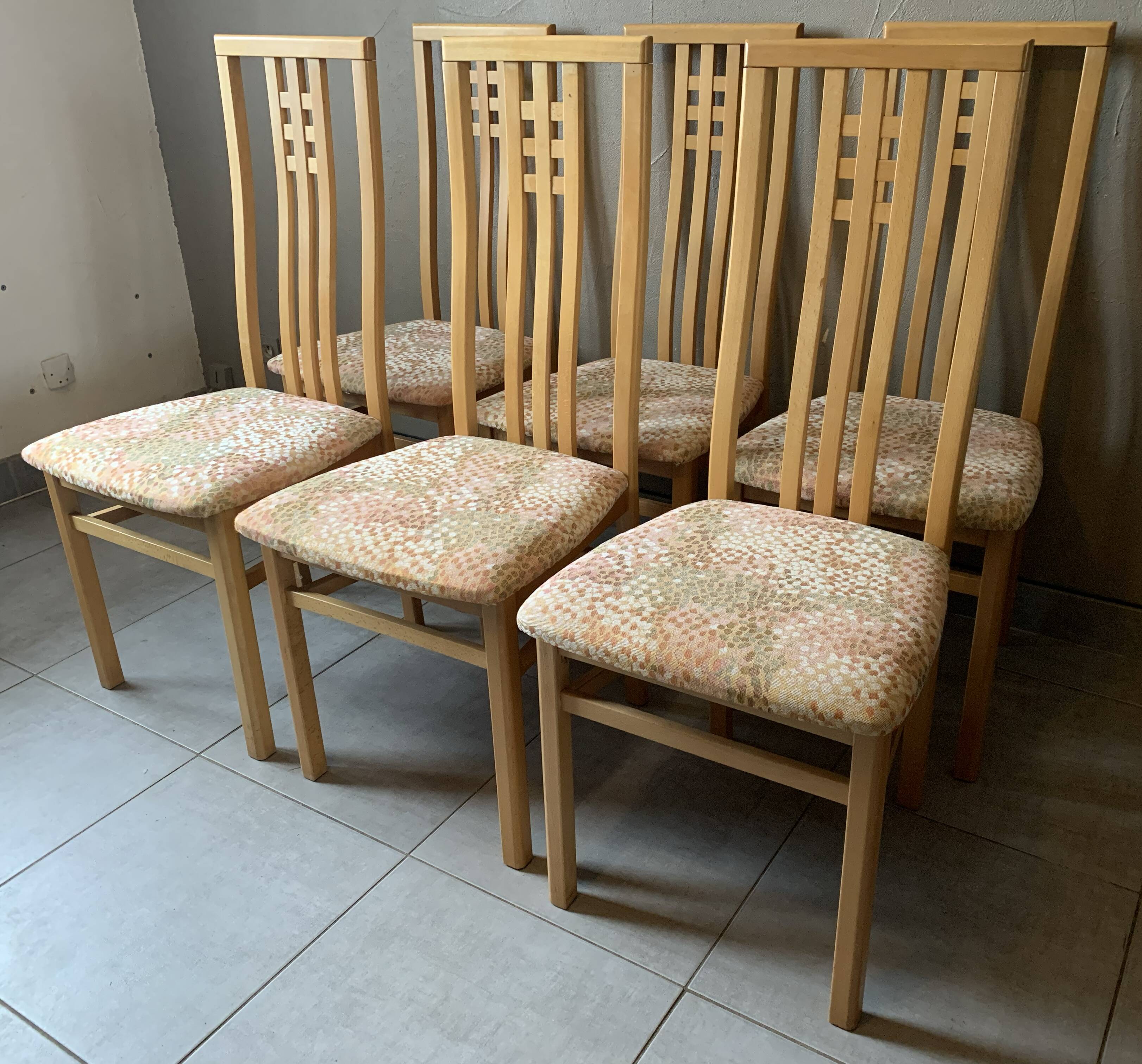 Set of 6 Italian high-backed IMS SRL chairs from the 20th century