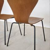 Chaises de salle à manger modèle 3107 en teck par Arne Jacobsen pour Fritz Hansen, lot de 2