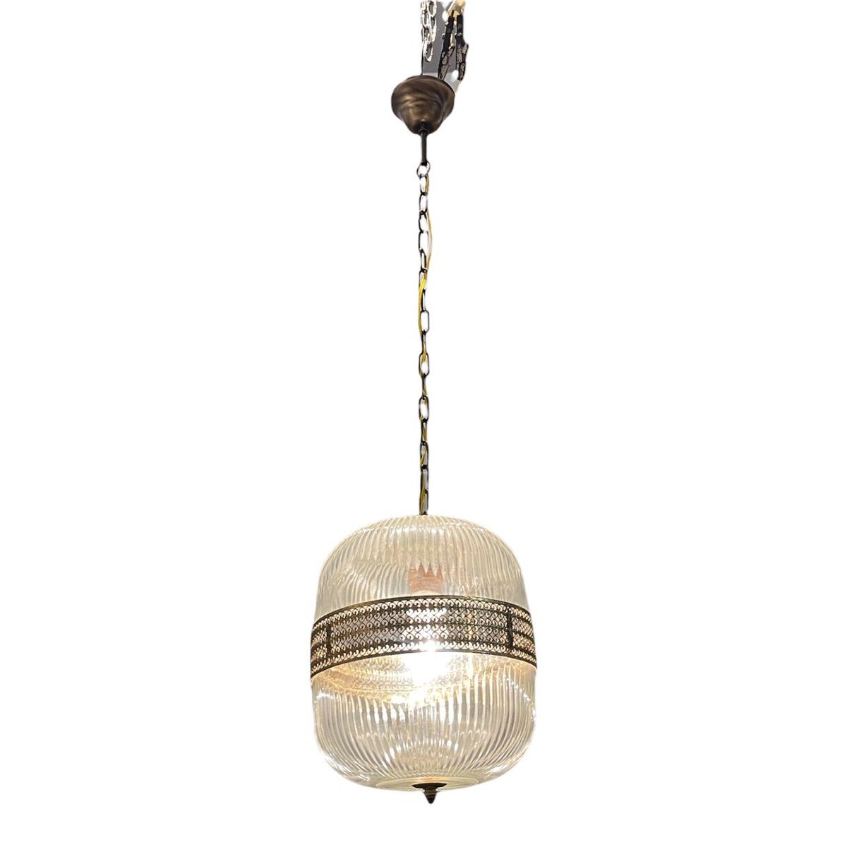 Vintage italian glass light pendant lamps, set of 2