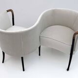 Canapé de conversation italien en velours Giorgetti "Progetti", années 1980