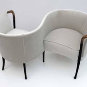 Rare Giorgetti Italian Velvet Conversation Sofa "Progetti", 1980s