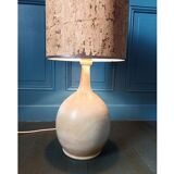 Vintage stoneware and cork lamp