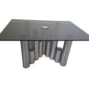 Tavolino Marco Zanuso - Design anni '70 - Cromo e Vetro Fumè