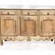 3-door sideboard in light oak, late 18th century, carved rustic work