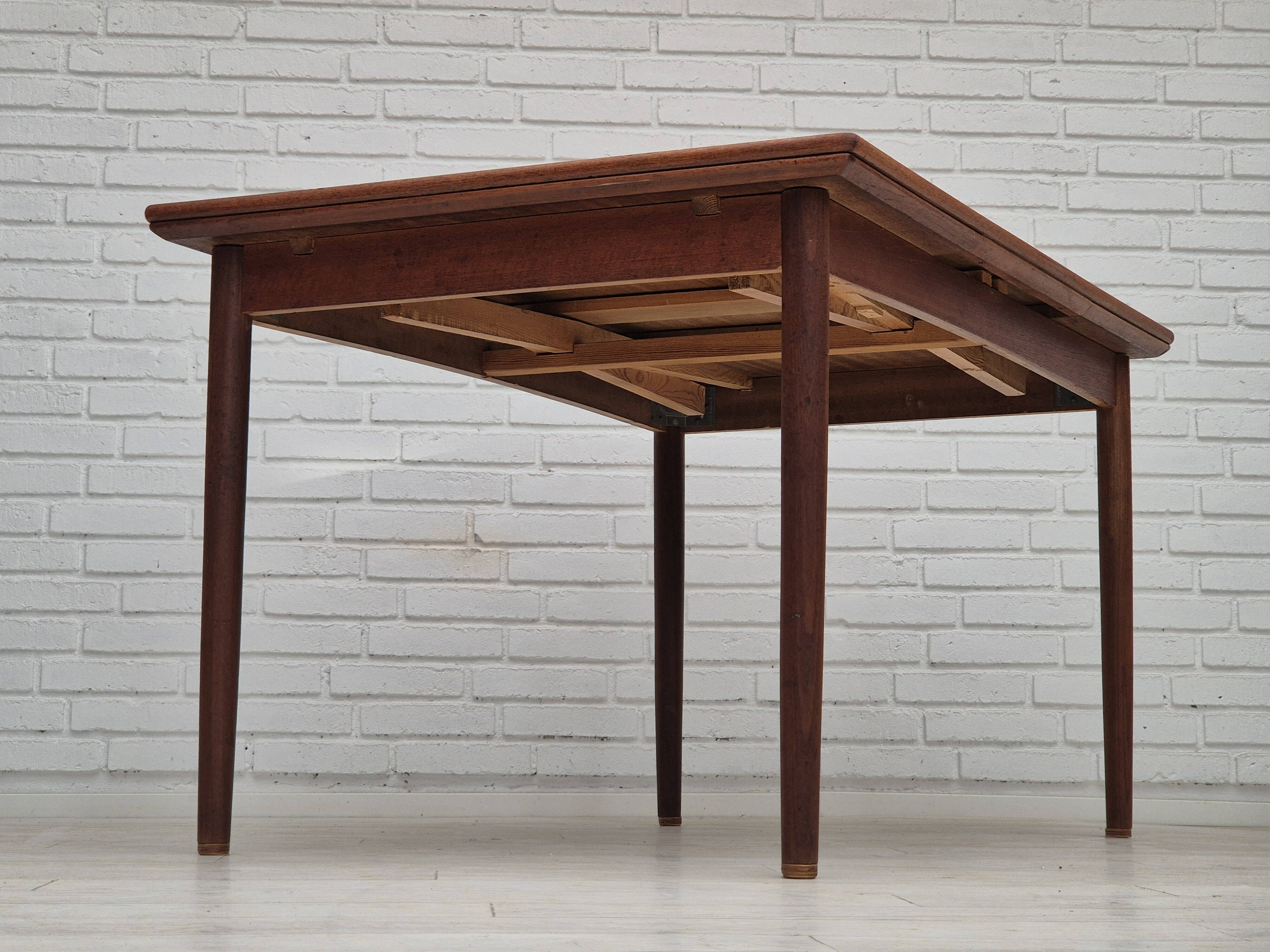 1970s, Danish foldable dining table, teak wood, original condition.