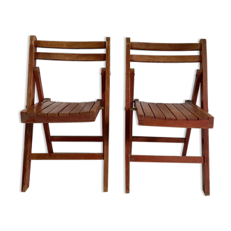 Pair of vintage child folding chairs