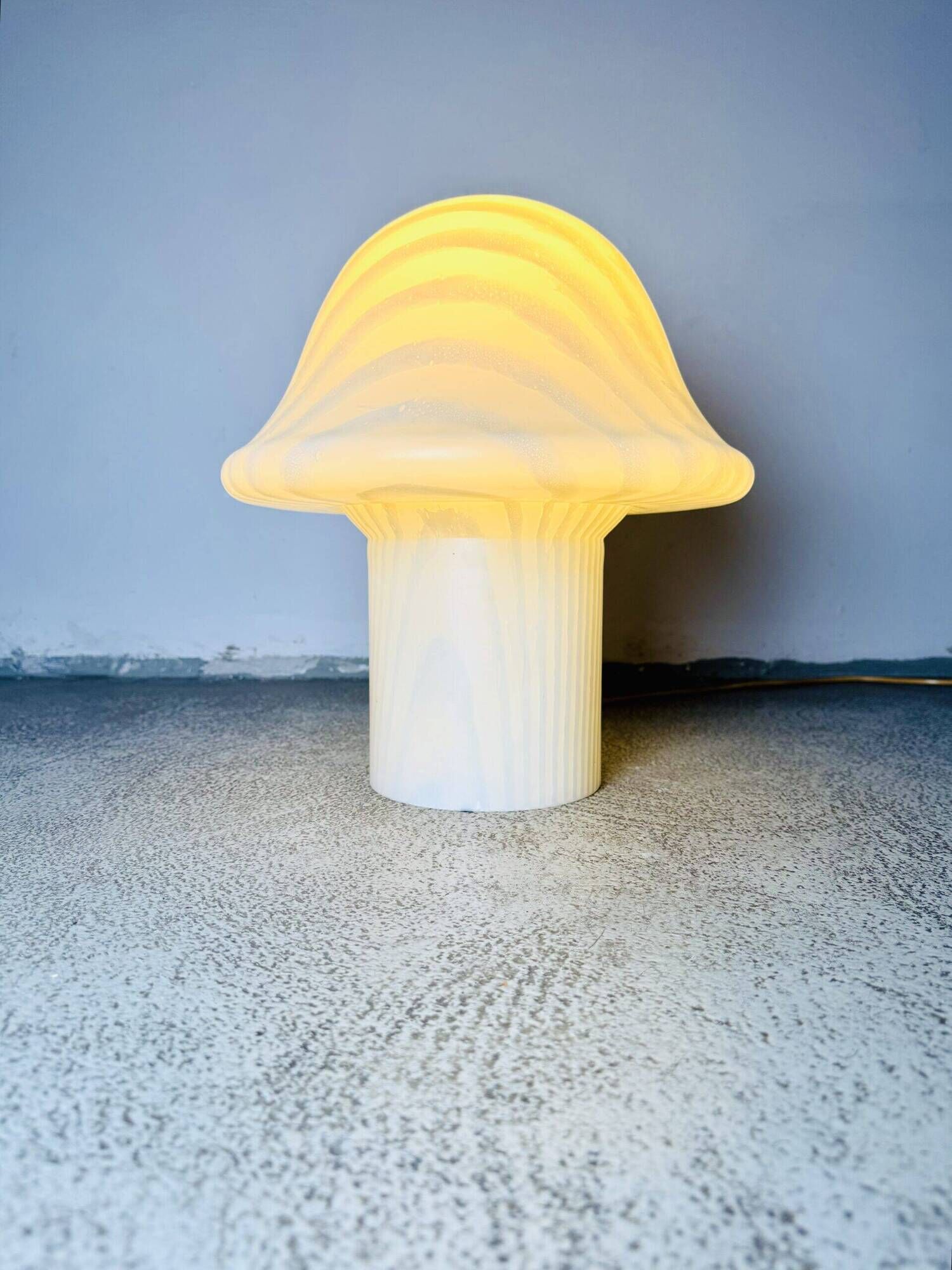 Large Model Glass Mushroom Table Lamp By Peill & Putzler, Germany 1960S