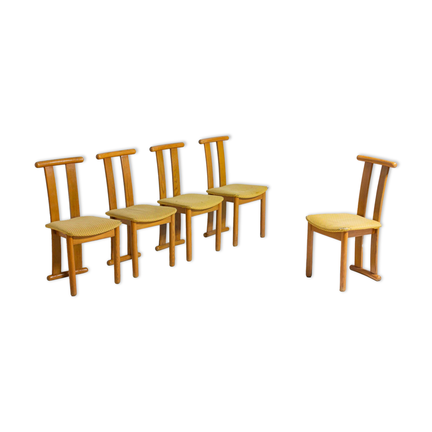 Set of postmodern high-back Italian dining chairs, 1980s
