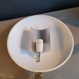 Gold and cream white saucer wall sconce