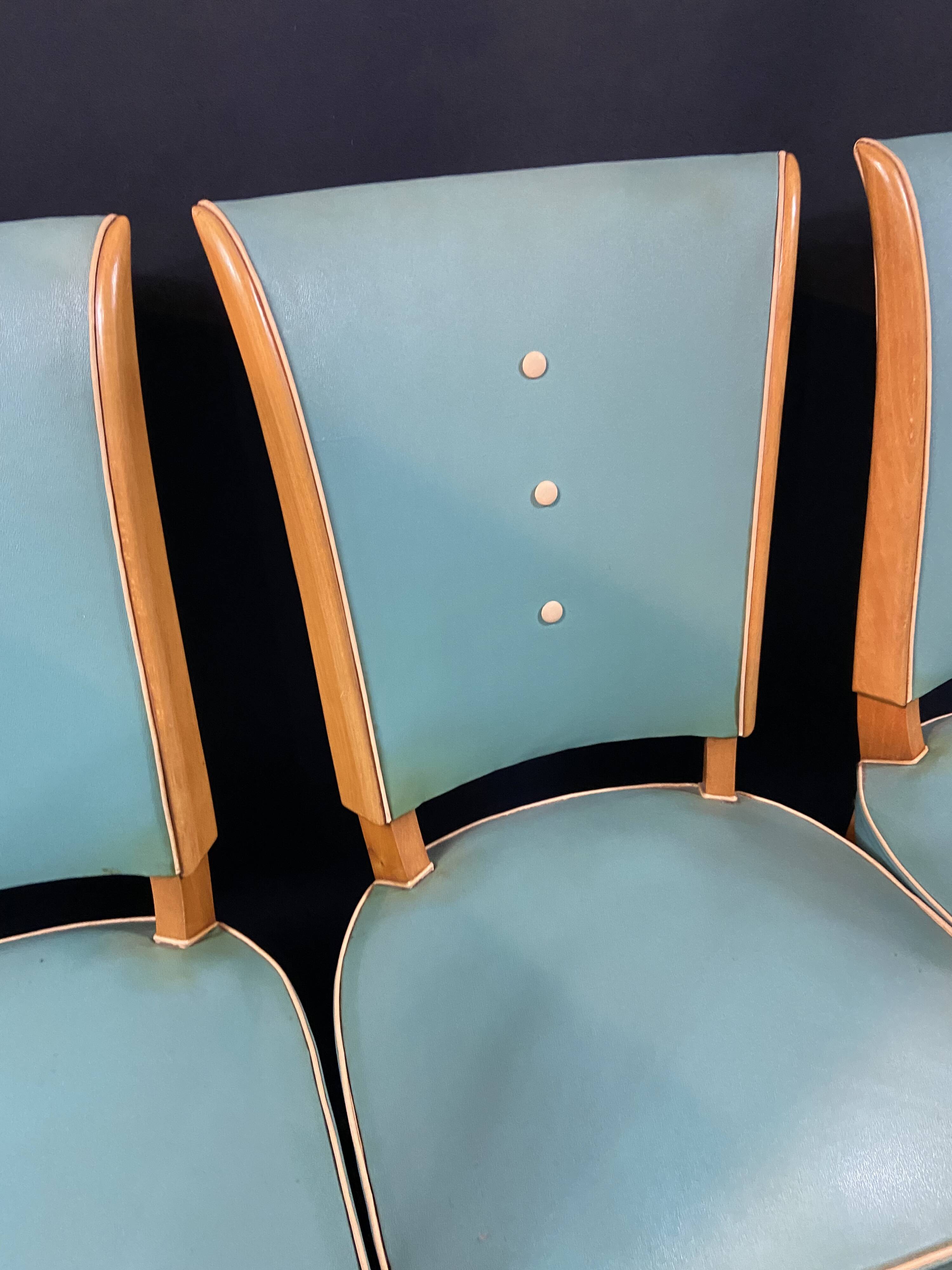 Suite 6 chaises design moderniste 1950