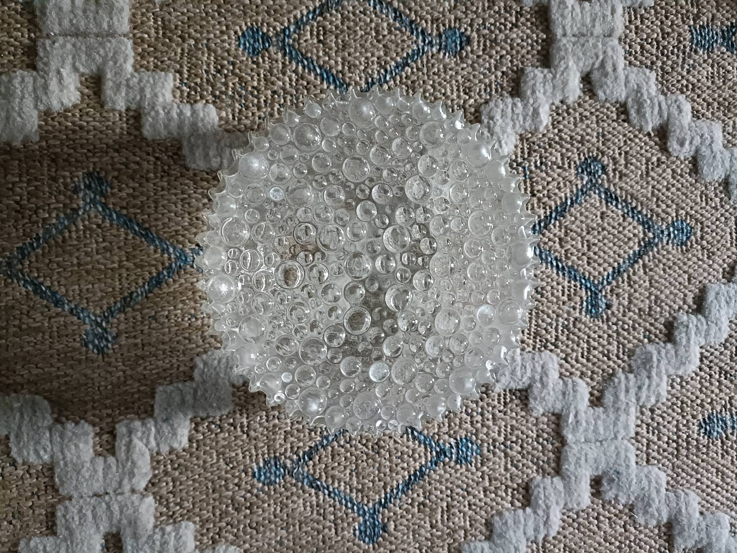 Ceiling light, wall sconce in pressed glass, 1970