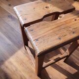 Antique wooden farm stool