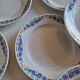 Set of 12 antique Art Deco plates, earthenware from Creil Montereau.