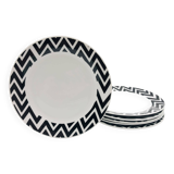 6 Porcelain dessert plates. Monochrome.