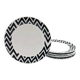 6 Porcelain dessert plates. Monochrome.