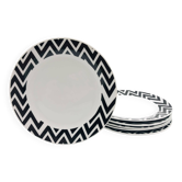 6 Porcelain dessert plates. Monochrome.