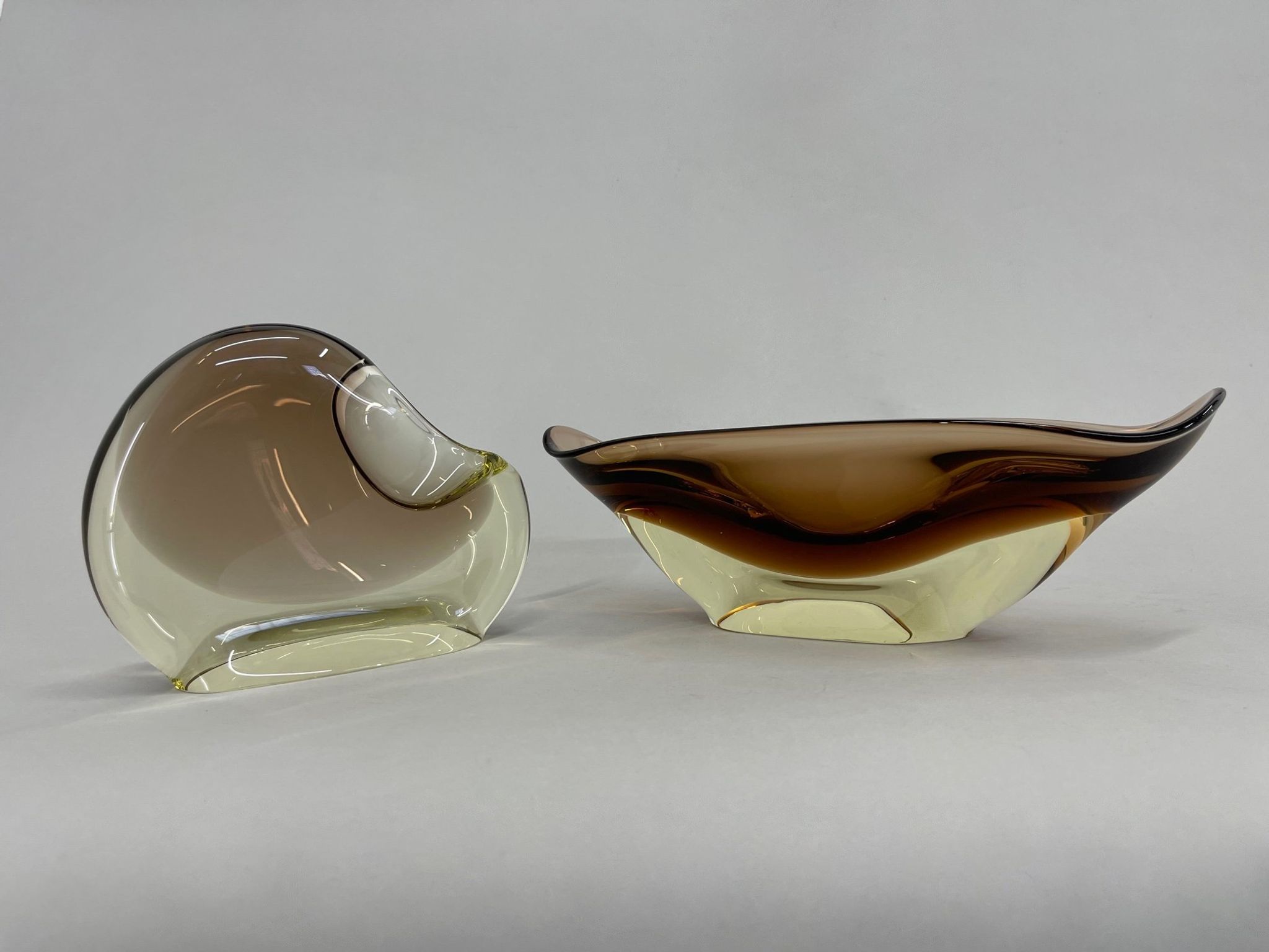 Set of Art Glass Bowl and Ashtray by designer Josef Cvrček, 1960's