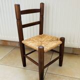 Provençal straw chair with braces, mid-20th century, for children
