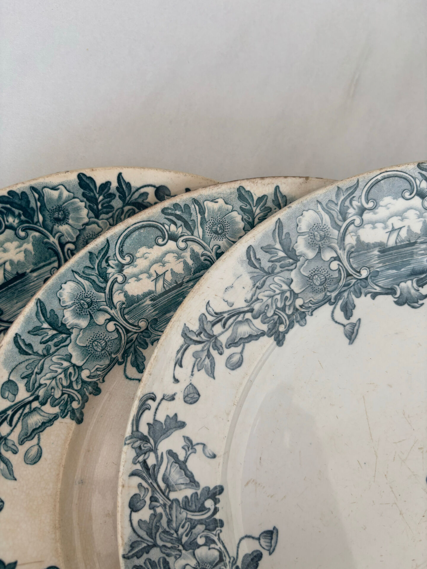 Iron Earth Plate Badonviller Marine • Romantic blue decor • Plate