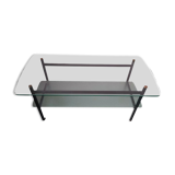 Vintage rectangular glass coffee table