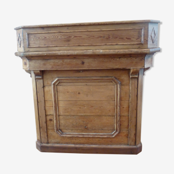 Ancien meuble de metier comptoir magasin en bois massif --