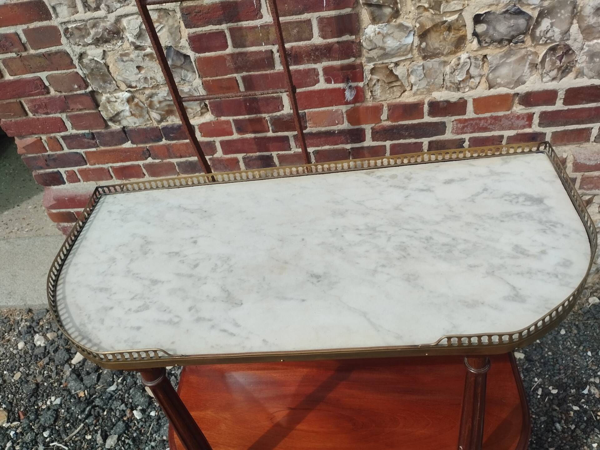 Antique Louis XVI style commode with marble top.