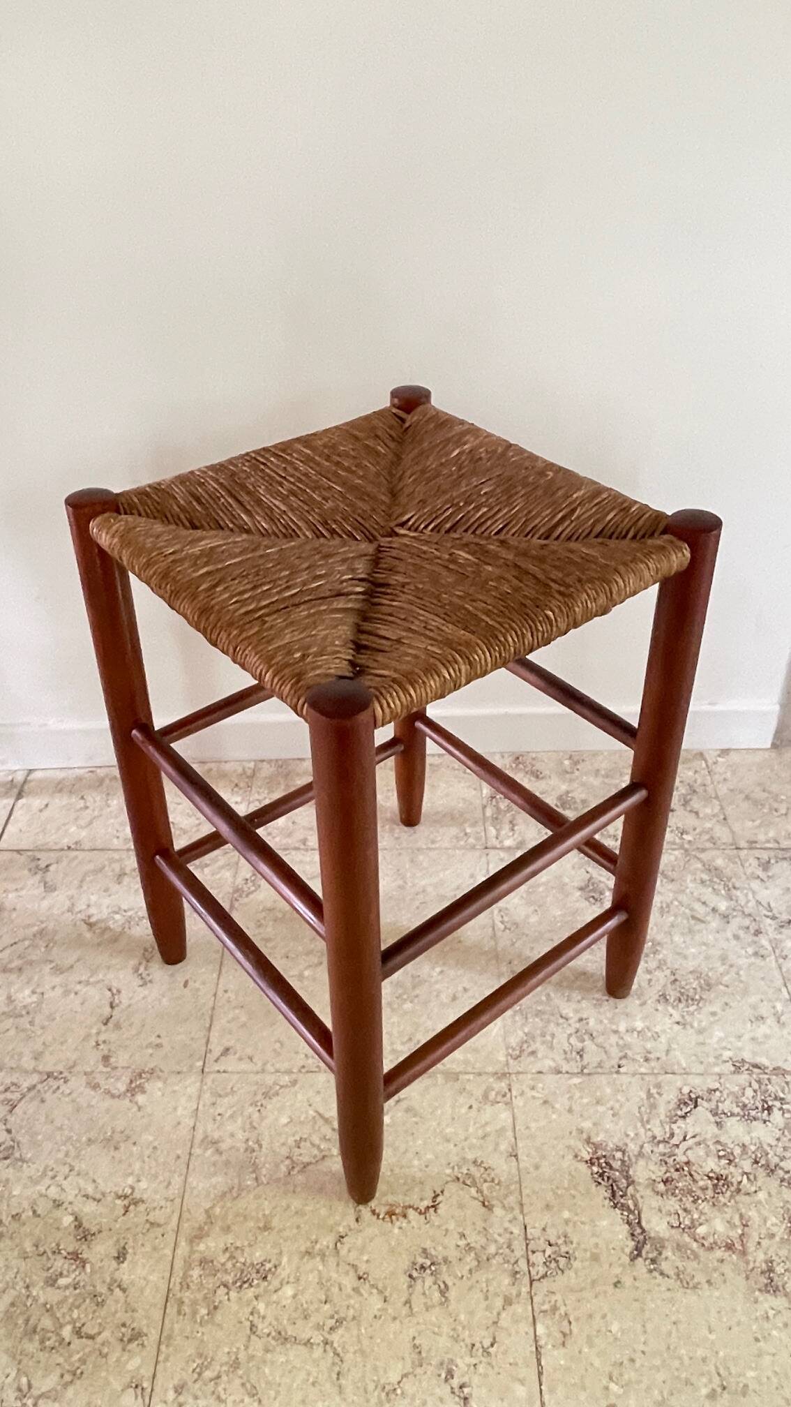TABOURET Paille VINTAGE
