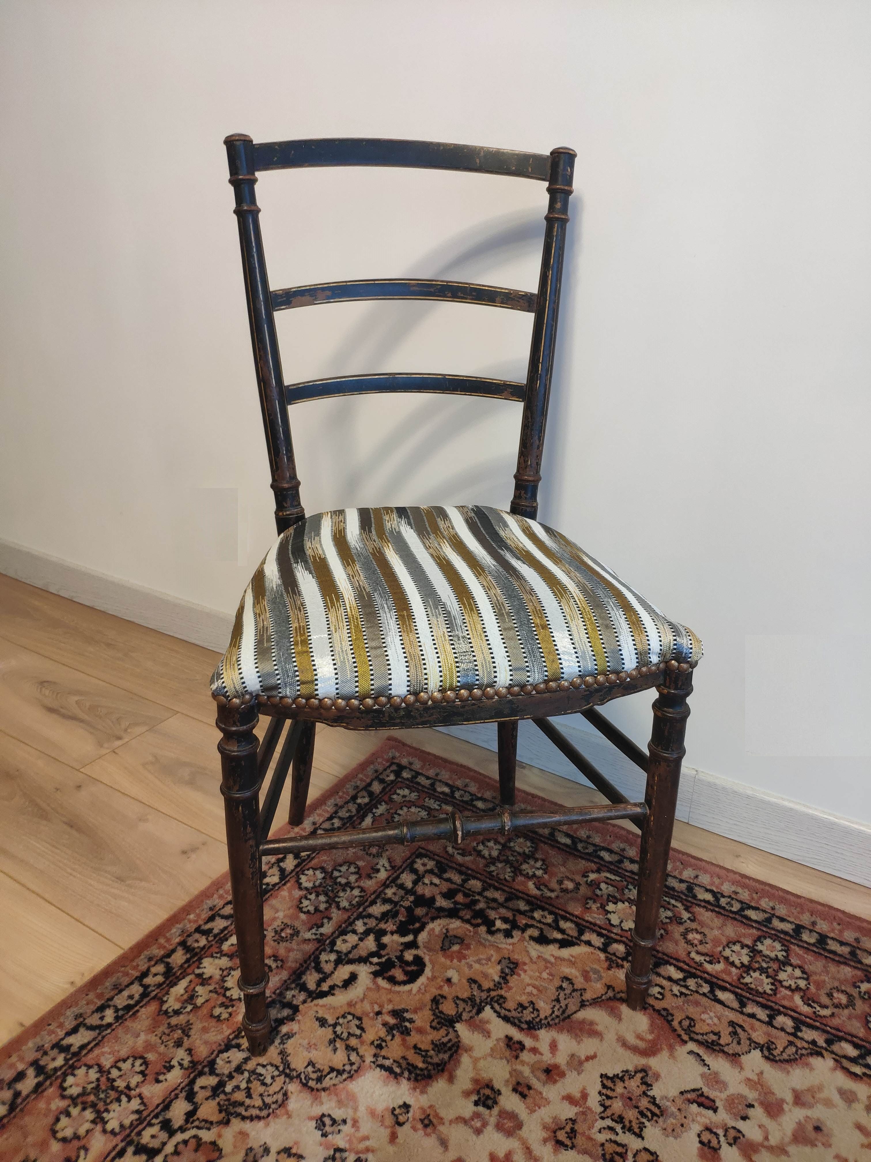 Chaise de chambre Napoléon III bois noirci