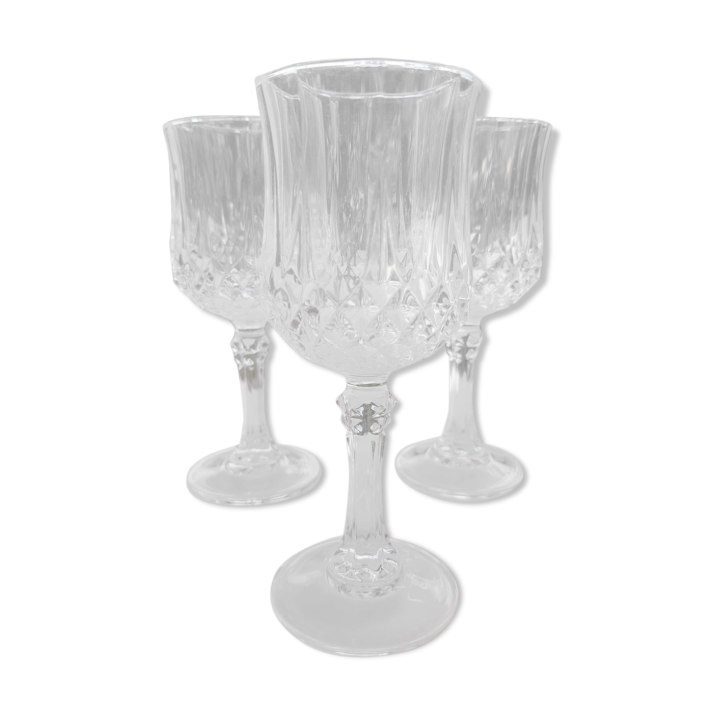 Set of 3 glasses in Crystal of Arques 1980s