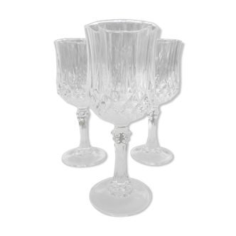 Set of 3 glasses in Crystal of Arques 1980s