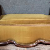 Canapé ancien en noyer massif d'époque Louis Philippe