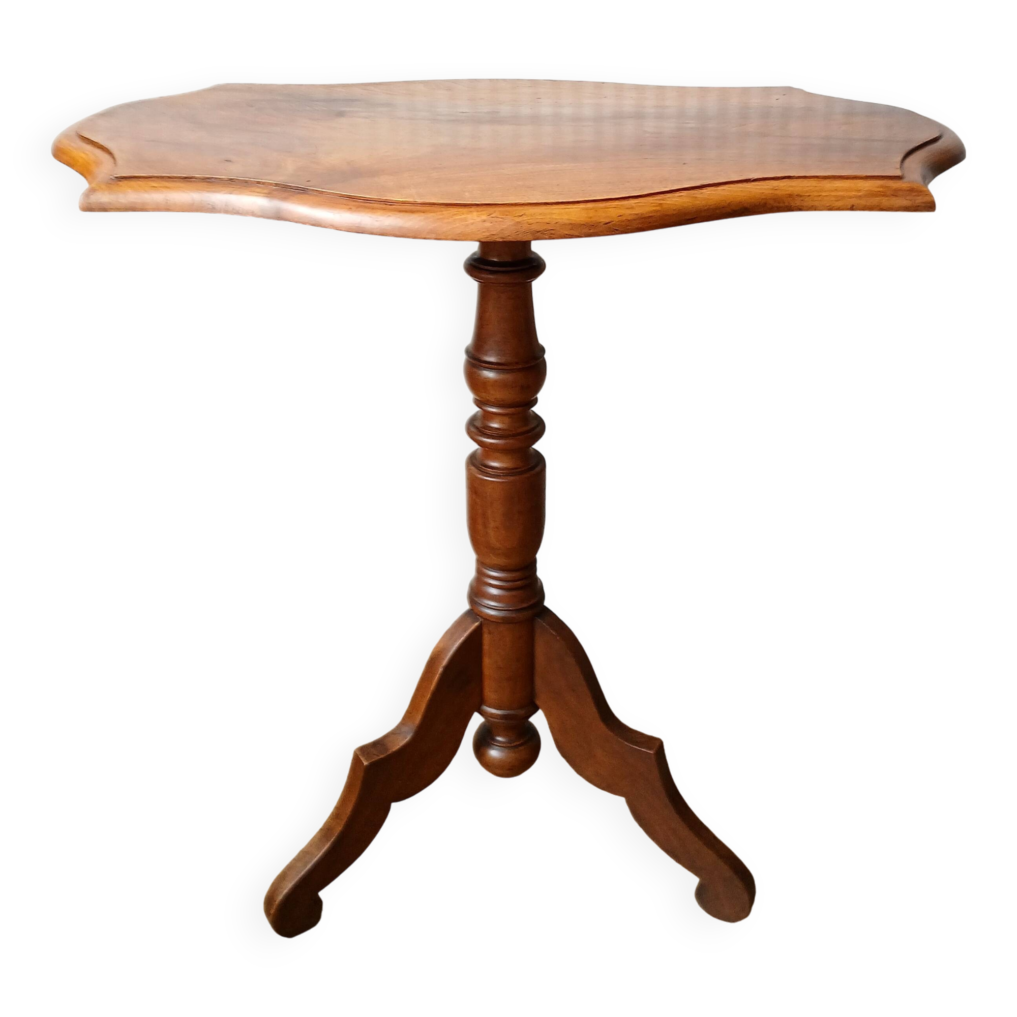 "Violin" tripod console table in blond walnut