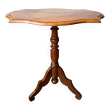 Table console tripode "violon" en noyer blond
