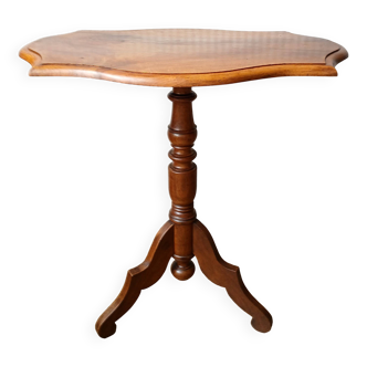 "Violin" tripod console table in blond walnut